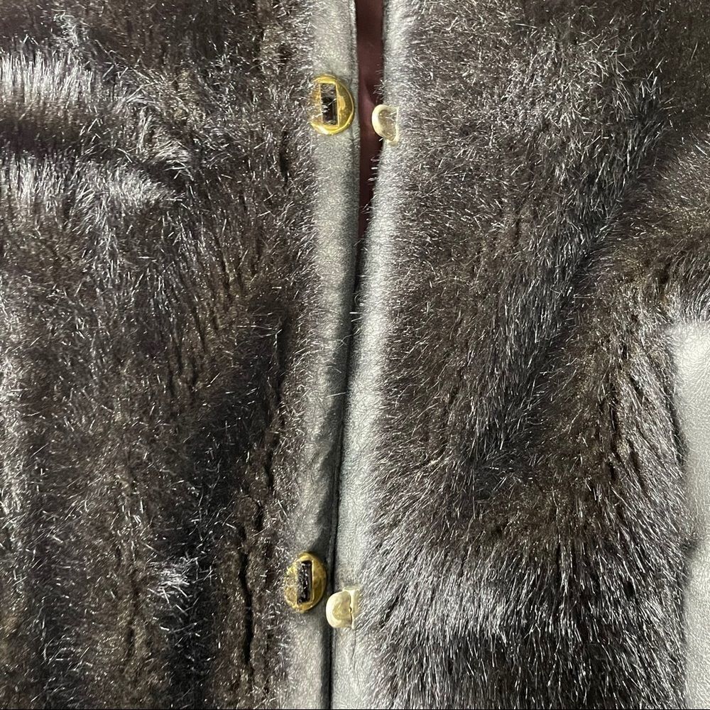 Raincheetahs Naman Vintage 60s Faux Fur Black Coat - Picture 14 of 14